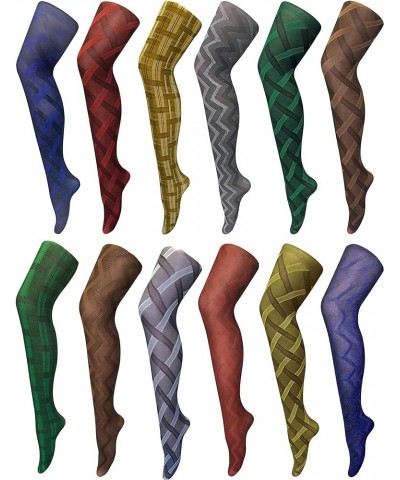 Womens 80 denier vintage opaque tights with patterned design Skye Dark Green $9.50 Socks