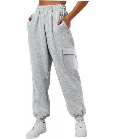 Sweatpants Women Baggy Plus Size High Waisted Cozy Jogging Pants Pure Color Leisure Exercise Yoga Trousers J-grey $7.97 Activ...