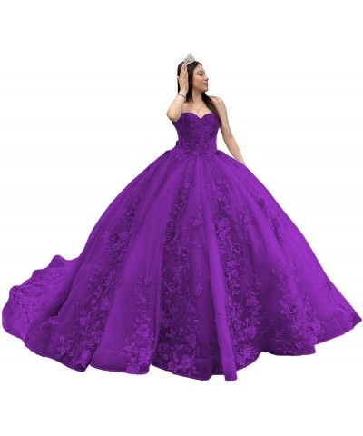 Strapless Quinceanera Dresses Ball Gown Puffy Sweet 16 Dresses for Teens Sweetheart Pegeant Gowns for Women CXL087 Voilet $69...