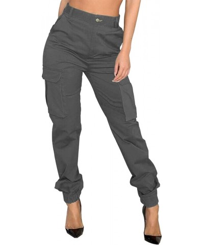 Women's High Waist Cargo Jogger Camo Pants with Pockets Slim Casual Camouflage Combat Hiking Active Sweatpants Grey2314 $15.4...