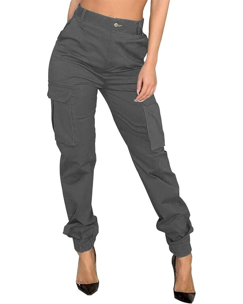 Women's High Waist Cargo Jogger Camo Pants with Pockets Slim Casual Camouflage Combat Hiking Active Sweatpants Grey2314 $15.4...