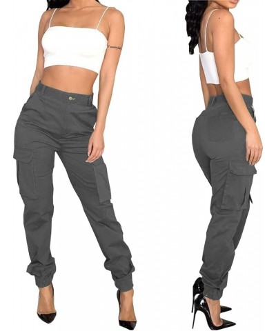 Women's High Waist Cargo Jogger Camo Pants with Pockets Slim Casual Camouflage Combat Hiking Active Sweatpants Grey2314 $15.4...