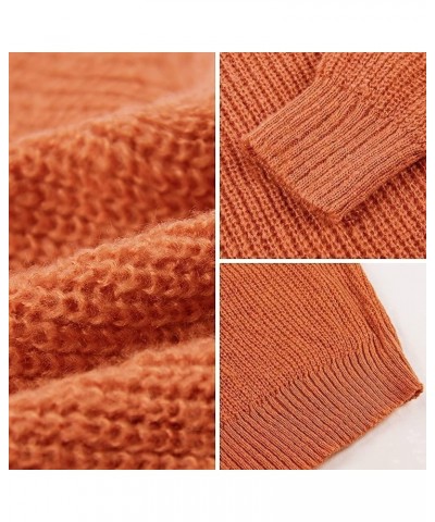 Women's 2023 Off Shoulder Sweater Batwing Sleeve Loose Oversized Pullover Knit Jumper Orange $16.42 Sweaters