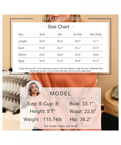 Women's 2023 Off Shoulder Sweater Batwing Sleeve Loose Oversized Pullover Knit Jumper Orange $16.42 Sweaters