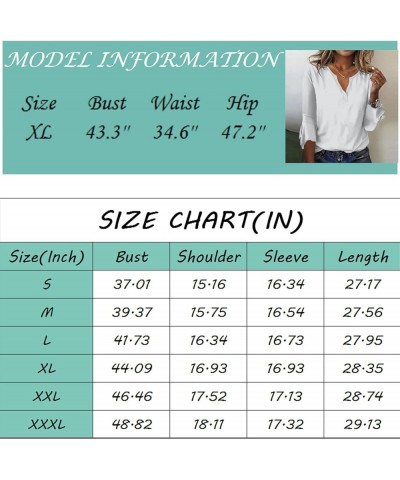 Fall Tops for Women 2023 Trendy,Women's Top Loose V-Neck Seven-Quarter Bell Sleeve T-Shirt 4-army Green $9.35 T-Shirts