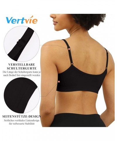 Women's Sports Bra Wirefree Seamless Padded Yoga Bra Strap Camisole Short Tank Tops 3 Pack 3*black $9.22 Lingerie