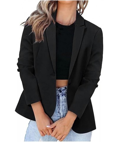 Womens Casual Blazer Jacket 2024 Long Sleeve Open Front Work Suit Solid Color Business Office Blazers Fall Cardigans Black $9...