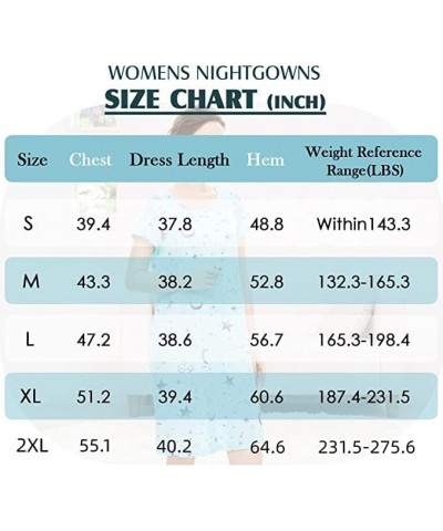 Womens Nightgowns Cartoon Printed Sleep Shirts Cotton Night Gowns Casual Sleepwear Cute Pajamas Long Sleepdress Green Bottom ...