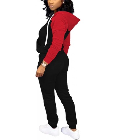 Womens 2 Piece Outfits Casual tracksuits C Red Black $25.51 Activewear