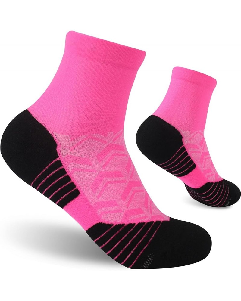 Cycling Socks Running Socks for Men Women Compression Cushioned Padded Tennis Golf Athletic Ankle Crew Socks 1 Pair Pink $12....