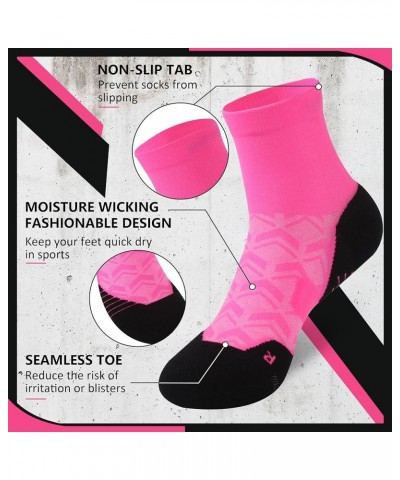 Cycling Socks Running Socks for Men Women Compression Cushioned Padded Tennis Golf Athletic Ankle Crew Socks 1 Pair Pink $12....