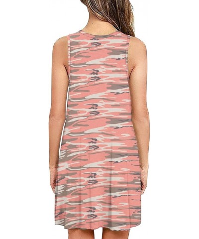 Womens Swimwear Cover Up Summer Beach Dresses Casual Loose Sleeveless Tank Dress with Pockets A 32-fp Camouflage Pink $14.39 ...