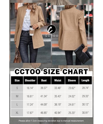 Women's Coat Casual Open Front Blazer Long Sleeve Stand Collar Solid Trench Business Work Office Jacket Outwear 147 Yellow Be...