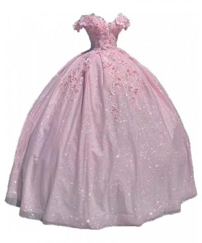 Women's Cap Sleeves Crystals Ball Gowns Tulle Long Quinceanera Dresses A-pink $48.65 Dresses