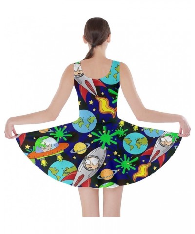 Womens Rick Morty Meeseeks Destroy Mooncake Final Space Mrs Frizzle Space Skater Dress, XS-5XL Colorful Space 2 $17.22 Dresses