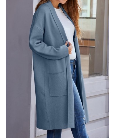 Oversized Cardigans for Women Open Front Knit Coats Slouchy Lapel Casual Outwear Solid Comfy Long Cardigan Sweaters C-blue $9...