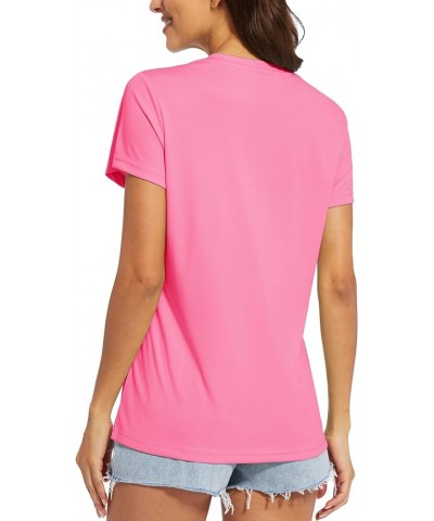 Women's T Shirts V-Neck Short Sleeve UPF 50+ Sun Protection Performance Quick Dry Athletic Shirts Tee Tops Rose $11.99 Active...