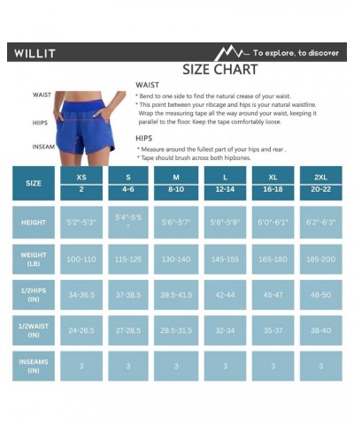 Women's 3" Swim Board Shorts Swimming Bottoms with Brief Liner Quick Dry UPF 50+ Small Royal Blue $16.32 Swimsuits