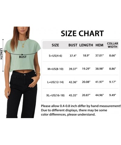 Women's Cap Sleeve Crop Tops 2024 Batwing Tunic T Shirts Solid Short Sleeve Basic Blouse Loose Fit Casual Tee Green $13.67 Ac...