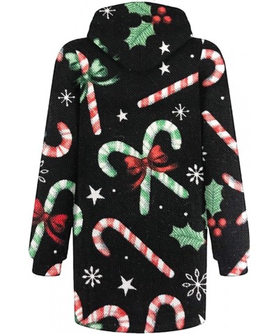 Women's Christmas Hoodie Dress Fall Casual Printed Long Pullover Hoodies Tunic Hooded Sweatshirt with Pockets Black Cane $13....