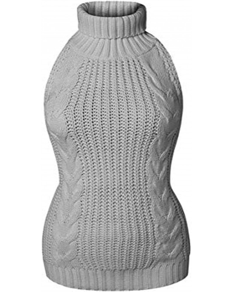 Women's Anime Turtleneck Sexy Sweater Japanese Knitted Hollow Backless Pullover Sleeveless Vest Top (Sweater 1) $12.70 Sweaters