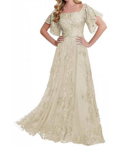 Lace Mother of The Bride Dresses - Sleeves Formal Evening Gowns Wedding Long Steel Grey $47.00 Dresses