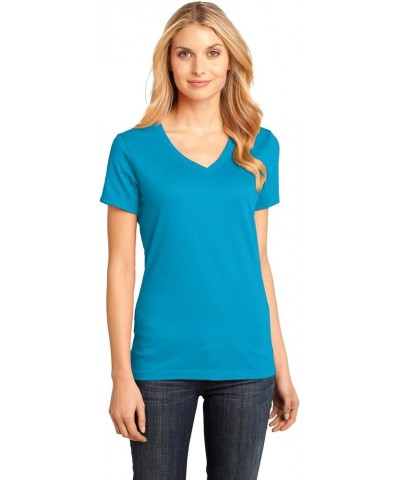 Ladies Perfect Weight V-Neck Tee Bright Turquoise $8.78 T-Shirts