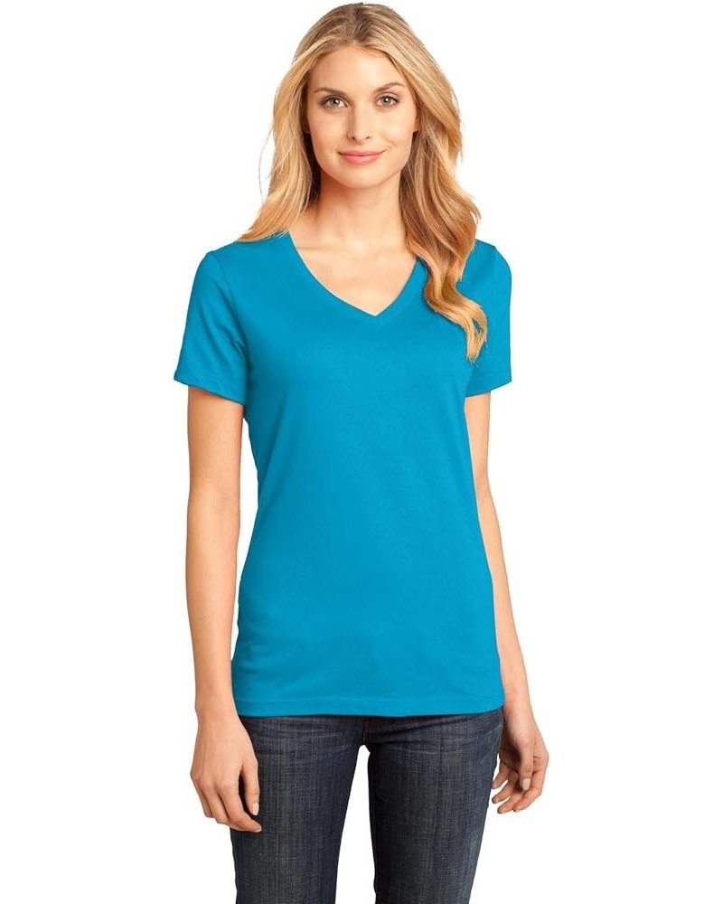 Ladies Perfect Weight V-Neck Tee Bright Turquoise $8.78 T-Shirts