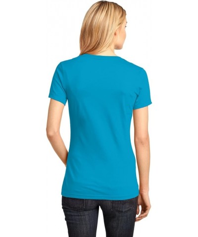 Ladies Perfect Weight V-Neck Tee Bright Turquoise $8.78 T-Shirts