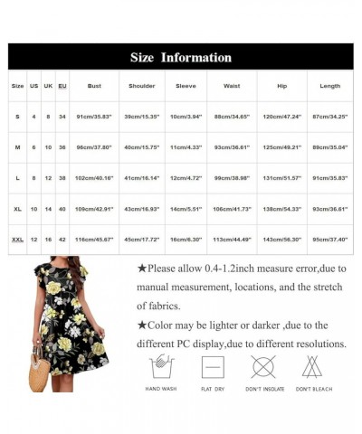 Summer Dress for Women Round Neck Tunic Ruffle Short Sleeve A-Line Tiered Babydoll Beach Dress Flowy Mini 1-khaki $7.19 Others