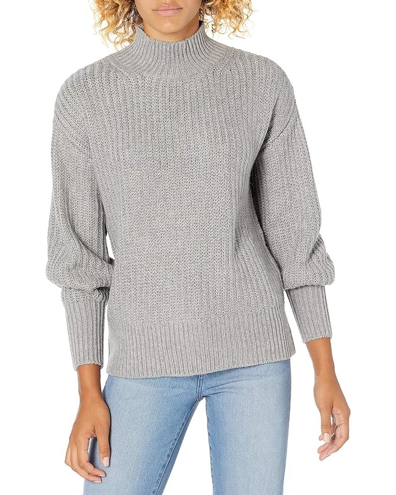 Women's INES Chunky Rib Mock-Neck Sweater Dove Grey $23.78 Sweaters