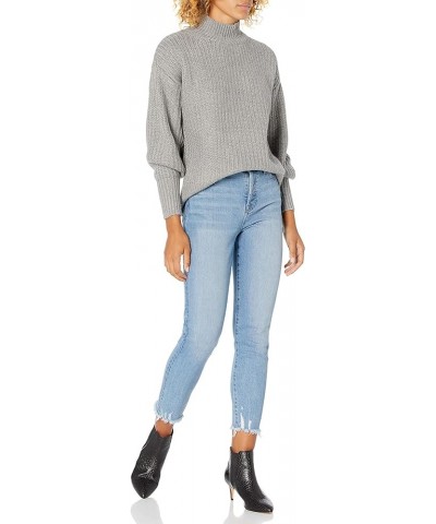 Women's INES Chunky Rib Mock-Neck Sweater Dove Grey $23.78 Sweaters