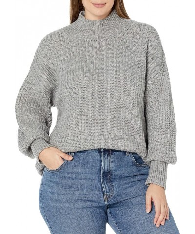 Women's INES Chunky Rib Mock-Neck Sweater Dove Grey $23.78 Sweaters