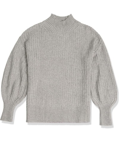 Women's INES Chunky Rib Mock-Neck Sweater Dove Grey $23.78 Sweaters