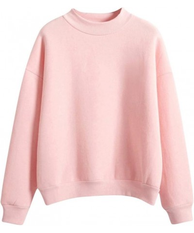 Womens Long Sleeve Shirts Sweatshirt Crewneck Pullover Cute Tops Casual Loose Fit O-Neck Valentines Day Shirt A-01-pink $11.4...