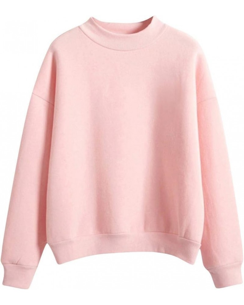 Womens Long Sleeve Shirts Sweatshirt Crewneck Pullover Cute Tops Casual Loose Fit O-Neck Valentines Day Shirt A-01-pink $11.4...