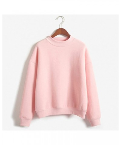 Womens Long Sleeve Shirts Sweatshirt Crewneck Pullover Cute Tops Casual Loose Fit O-Neck Valentines Day Shirt A-01-pink $11.4...