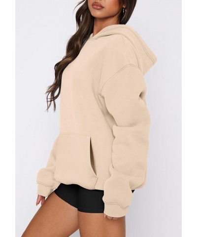 Women Sweatshirt Casual Pullover Long Sleeve Hoodies Kangaroo Pocket Drop Shoulder Sweater A-off White $12.14 Hoodies & Sweat...