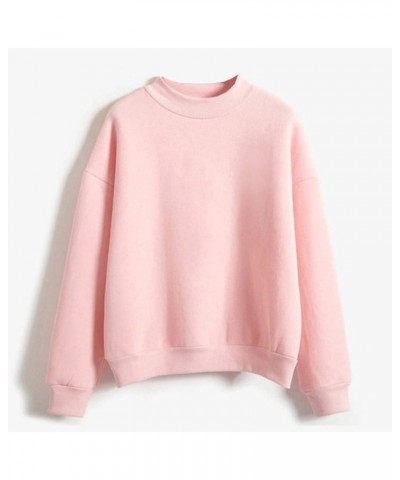 Womens Long Sleeve Shirts Sweatshirt Crewneck Pullover Cute Tops Casual Loose Fit O-Neck Valentines Day Shirt A-01-pink $11.4...