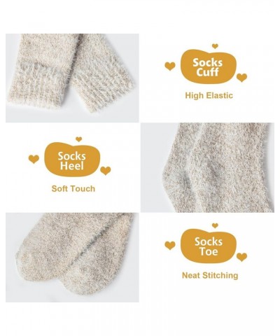 5 Pairs Fuzzy Socks for Women Winter Warm Wool Thick Socks Soft Cozy Womens Knit Sleep Socks with Gifts Box Solid Color-a1 $1...