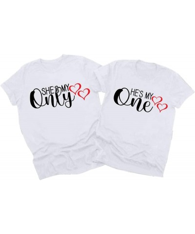 Couples Matching Shirts for Him and Her Novelty Short Sleeve Love Printed Clothes Tops Soft Comfy Valentine's Day T-Shirts Me...