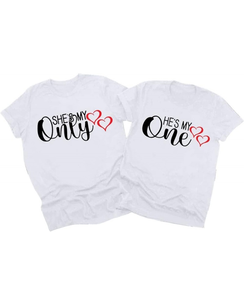 Couples Matching Shirts for Him and Her Novelty Short Sleeve Love Printed Clothes Tops Soft Comfy Valentine's Day T-Shirts Me...