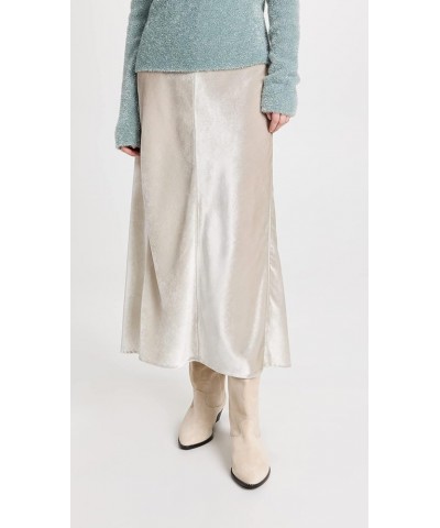 Women's Purl Edge Panelled Slip Skirt Silver $36.55 Skirts