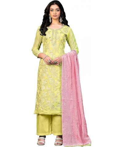 Present Indian Pakistani Style Kurta Pant Set with Dupatta for Festive & Ocasional Wear for Women & Girls Yellow24 $31.10 Suits