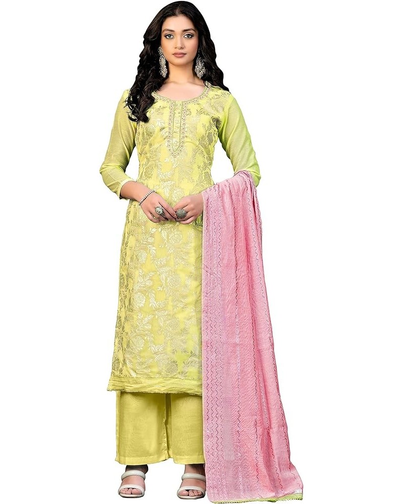 Present Indian Pakistani Style Kurta Pant Set with Dupatta for Festive & Ocasional Wear for Women & Girls Yellow24 $31.10 Suits