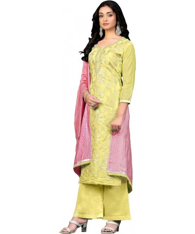 Present Indian Pakistani Style Kurta Pant Set with Dupatta for Festive & Ocasional Wear for Women & Girls Yellow24 $31.10 Suits