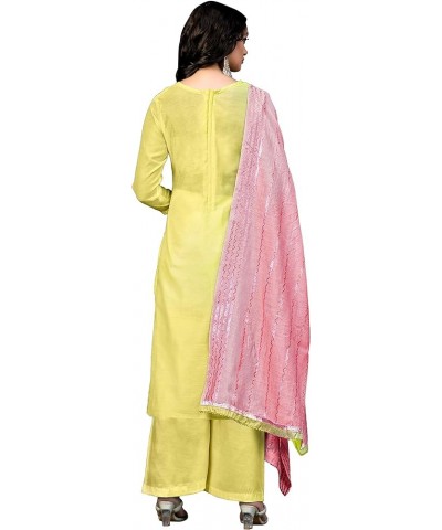 Present Indian Pakistani Style Kurta Pant Set with Dupatta for Festive & Ocasional Wear for Women & Girls Yellow24 $31.10 Suits