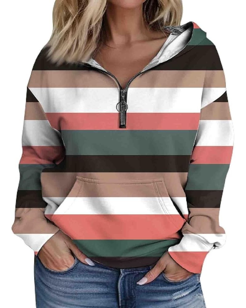 Half Zip Pullover for Women Tops Fleece Half Zip Outfits Clothes Long Sleeve Sweatshirts Cropped Print Hoodies 5-army Green $...