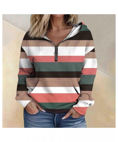 Half Zip Pullover for Women Tops Fleece Half Zip Outfits Clothes Long Sleeve Sweatshirts Cropped Print Hoodies 5-army Green $...