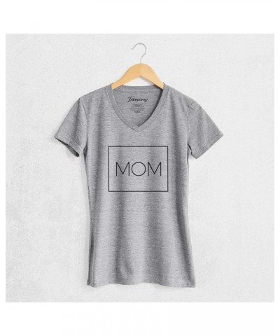 Mom Boxed T-Shirt Women's Grey V-neck $20.09 T-Shirts